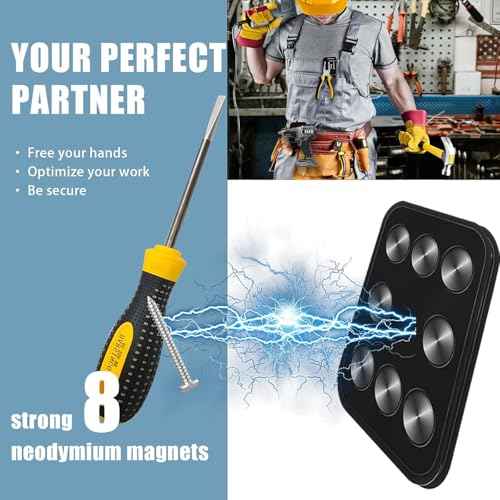 Magnetic Tool Holder Super Strong Tool Holster,Magnet Belt ClipAnti-Slip Strong Magnetic Clips Tool Belt Accessories for Hammer Nail Screwdrivers Adjustable Wrench Heavy Tools Hardware(1)