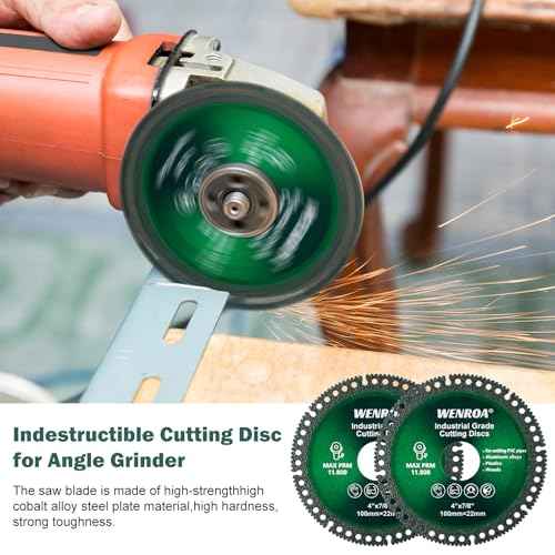 2 Pack 4" Indestructible Disc for Grinder, Angle Grinder Cutting Disc Fits 7/8" Arbor, Diamond Ceramic Tile Concrete Saw Blades for Smooth Cutting, Chamfering, Grinding Materials