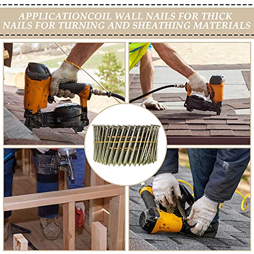 Hotop 3600 Count 15-Degree Coil Siding Nails - 2 Inch Wire Collated Nails