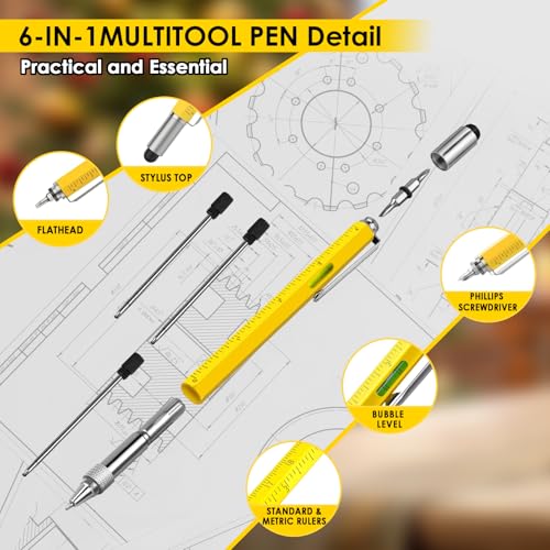Gifts for Men,Stocking Stuffers for Men Gifts,6 in 1 Multitool Pen, Christmas Gadgets Gifts for Dad from Kids, Birthday Gift for Him,Gifts for Adults Husband, Boyfriend, Grandpa