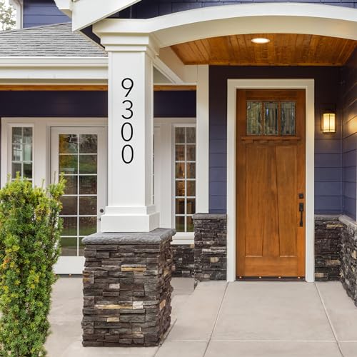 Discovered Designs 5" Modern Matte Black Acrylic House Numbers - Outside Address Sign (Variation 1)