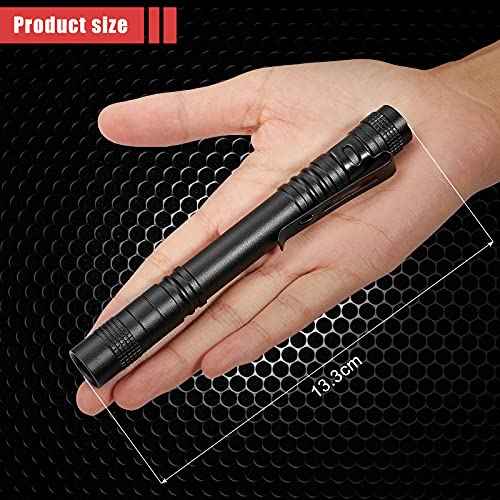 Honoson 2 Pieces UV Black Light Flashlight Small Blacklight Flashlights Pen Lights for Leak, Pet Urine, Hotel Inspection, Dry Stain and Dye Detector, 5.2 Inches Long