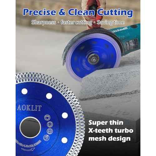 4.5 inch Super Thin Diamond Blade for Angle Grinder, 3 Pcs Tile Saw, Diamond Saw Blades Cutting Porcelain Tile Granite Marbles (Blue)