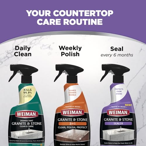 Weiman Granite & Stone Sealer Spray - Water-Based, pH-Neutral, 24 oz