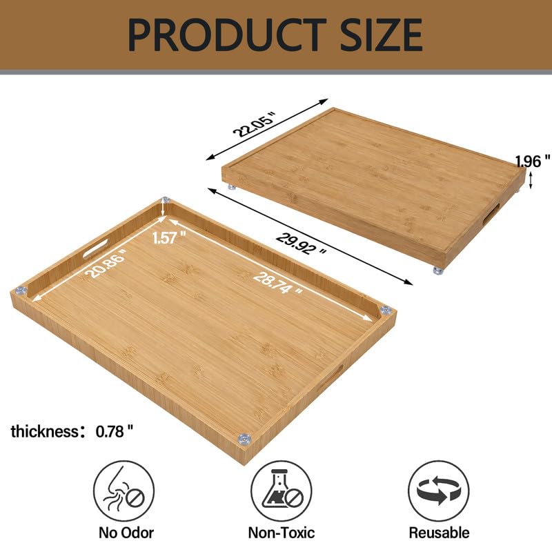 Stovetop Bamboo Noodle Board Cover 30x22 in for Gas Stoves & RV Cooktop