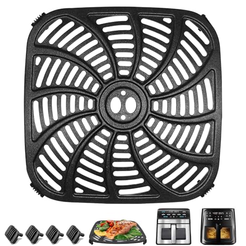 GCQ 8QT Gourmia GAF823/GAF858 Air Fryer Grill Pan 9.6 x 9.6 in with 4 Rubber Bumpers