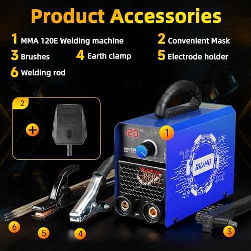 RILAND Stick Welder, 110V Portable ARC Welding Machine ? 4.4lb Lightweight, Hot Start, Anti-Stick & Overload Protection for Home DIY, Metal Repair, Workshop Use