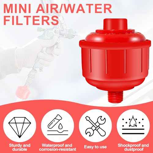 4PCS Disposable Air Water Filters, Mini Disposable Spray Gun Filter, Only Standard 1/4 Inch Threads, for Most Spray Guns and Air Tools