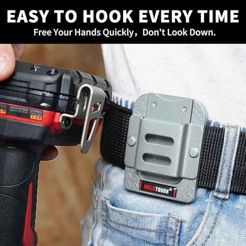 MELOTOUGH Tape Measure Holder, Drill Holder for Tool Belt,Drill Holder,Measuring Tape Holder Fits 1.75"/2" Belt,Sliver