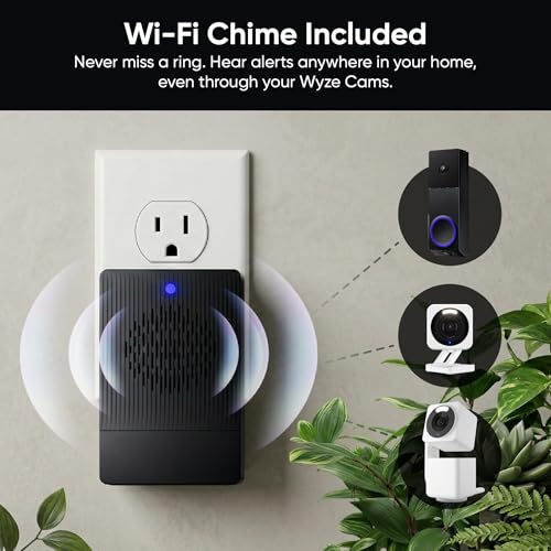 WYZE Wireless Duo Cam Doorbell Camera with Wi-Fi Chime - Black, 2K HD