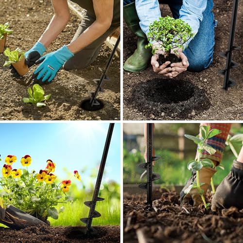 HOOPLE Garden Auger Drill Bit for Planting. Drill Bit Plant Flower Bulb Hole Drill Bulb Planter for 3/8" Hex Drive Drill. (1.6" x16.5)