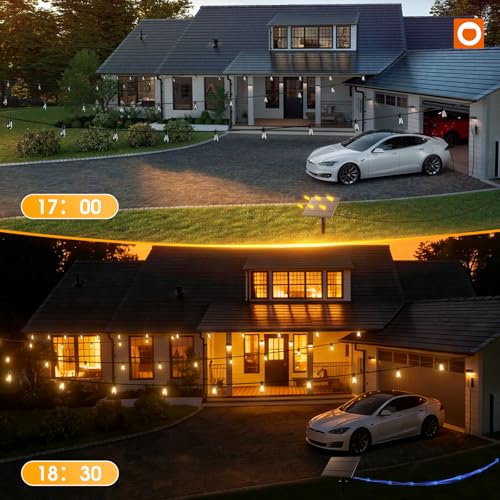 addlon 54FT Solar String Lights Outdoor with USB & Remote Control 48+6FT, 20+ Hrs Lasting, Multi-Mode