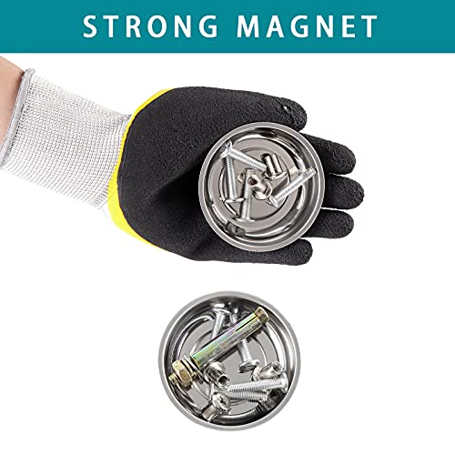 Rechabite 8 Pieces 3" Magnetic Bowl Trays Set - Stainless Steel Parts Holder for Screws & Bolts