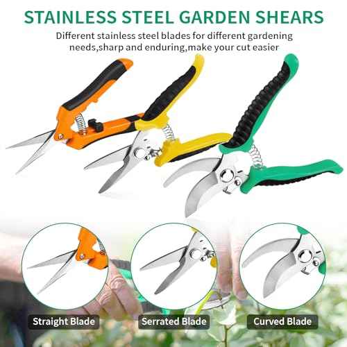 Garden Pruning Shears 3 Pack Gardening Shears Garden Scissors Stainless Steel Plant Flower Scissors Clippers Pruning Shears tijeras de jardiner?a