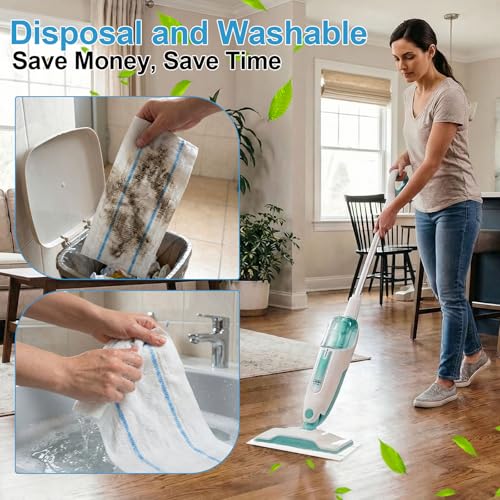 Flammi 30-Pack Disposable Microfiber Pads for Shark S1000/S3101/SK410 Steam Mops – Replacements