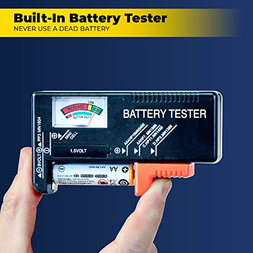 Battery Daddy Red Battery Organizer Case with Tester Holds 180 Batteries
