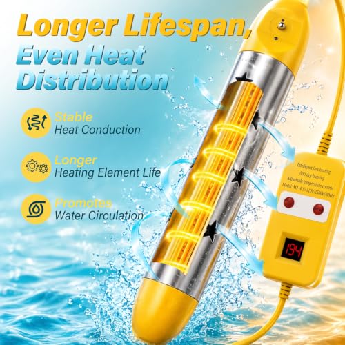 1500W Immersion Water Heater with Smart Thermostat - 14 Preset Temperatures (Variation 1)