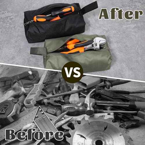 2 Pcs Canvas Tool Pouch with Zipper, Multipurpose Small Tool Pouch Screwdriver Tools Bag Suitable for Storing Scattered Electrician Tools Cosmetics Various Items