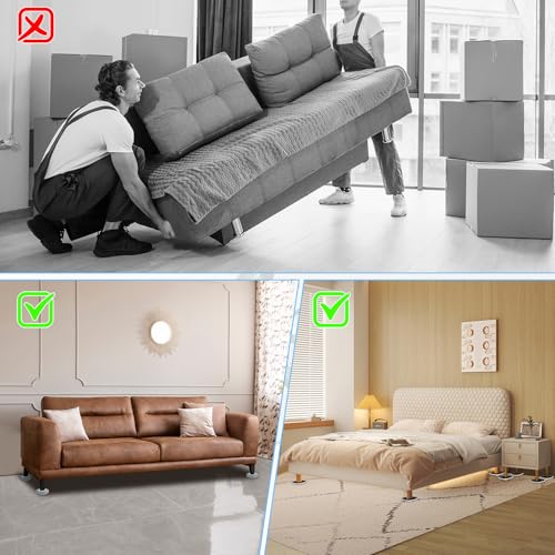 4.3in Multi-Surface Furniture Sliders 3-in-1 Kit with Plush Socks & Extender (8+4+1 Pack) - Easy Furniture Moving