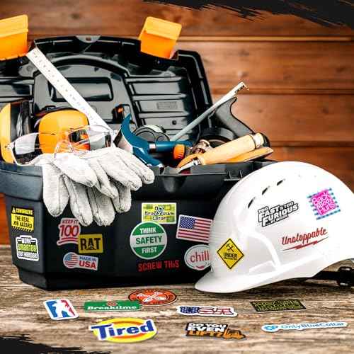 Funny Hard Hat Stickers for Men - 175pcs - Hard Hat Accessories for Men - Blue Collar, Construction, Helmet, Laptop, Water Bottle, Cars, Tool Box Accessories - Cool Stickers for Adults