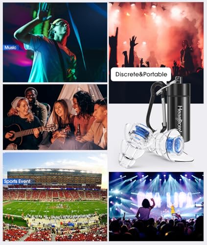 Hearprotek Blue Reusable Ear Plugs for Concerts & Music Noise Reduction