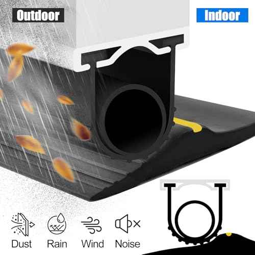 ToLanbbt Garage Door Bottom Rubber Seals, 20 FT Pre-drilled Aluminum Track Retainer Kit, Garage Door Weather Stripping Kit Universal U+O Ring Weatherproof Rubber Bottom Strip (1.57" Width, Black)