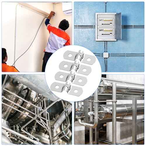 50Pcs M5 Wire Shelf Clips Stainless Steel Rigid Tube Strap Two Hole Strap U Bracket Tube Strap Clamp for 0.2 Inch OD Hose Heavy Duty Tube Strap Tension Clip