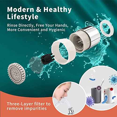 CECEFIN 1080¡Æ Swivel Faucet-Extender Sink-Aerator - 2 Mode Splash Water Filter Extension, Kitchen Bathroom 360¡Æ Rotatable Spray Attachment, Multifunctional Universal Robotic Arm -Wash Hand/Hair/Face