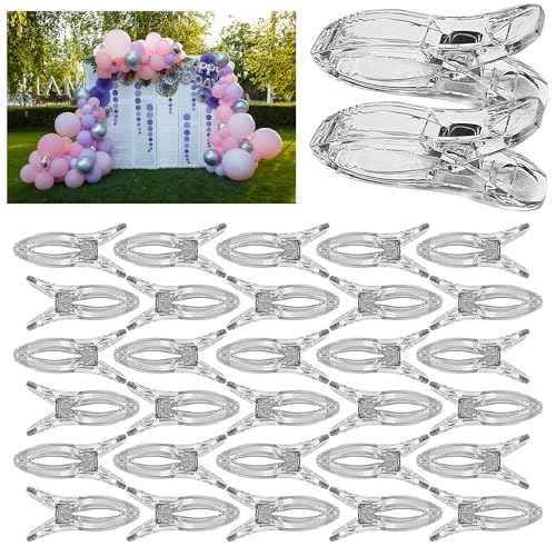 30Pack Balloon Arch Clips - Balloon Garland Clamps for Backdrop Flower Rings Stand Holders Accessories for Birthday, Baby Shower, Anniversaries, Wedding Party Decorations, 2.2inch