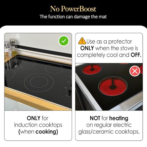 Cook's Aid 21.2x35.4in Induction Cooktop Protector Mat, Magnetic, 450°F Heat-Resistant
