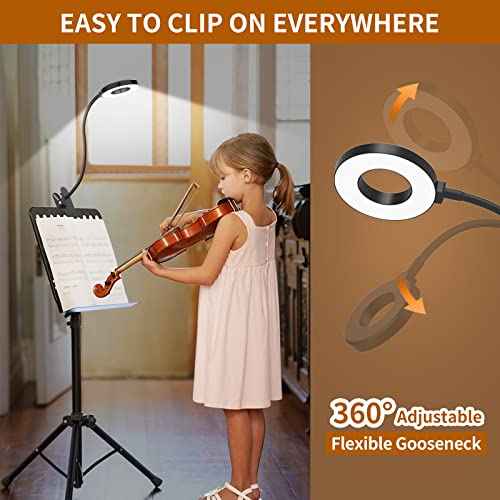 iZELL Desk Lamp, [3 Color Modes & 10 Brightness] LED Reading Light with Clamp, Flexible Gooseneck Book Light for Kids Reading Book in Bed at Night Clip on Table, Headboard, Dorm - 15.8¡®¡¯ Black