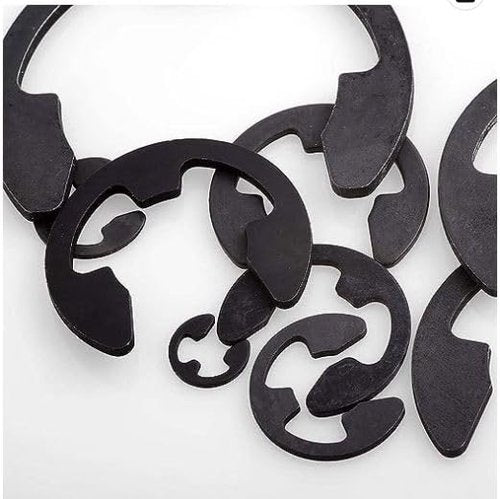 Durable Spring Steel E-Clips with Black Oxide Finish (10, 1/16")
