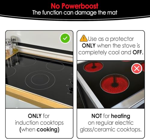 Induction Cooktop Protector Mats (5-Pack) Silicone Hob Covers, Black