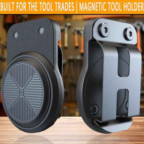 Magnetic Tool Holder | Strong Magnet Clip-On Belt Holster for Wrench, Pliers, Screw Driver, Hammer, Screws, Nails, Sockets, Trowel, Drill Bit, or Any Magnetic Tool and Hardware Holder