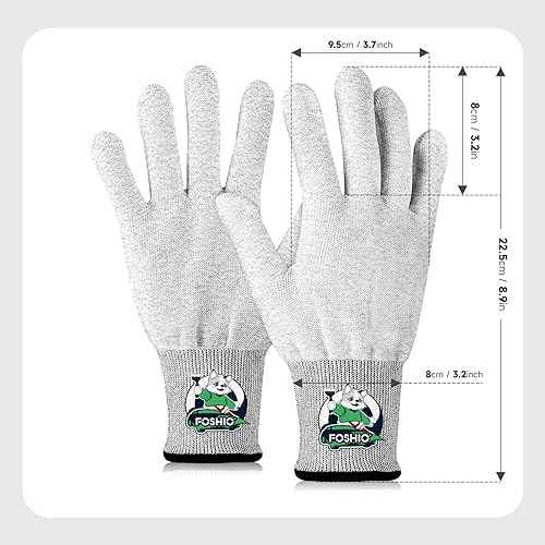 FOSHIO Grey Vinyl Wrap Gloves, Professional Carbon Fiber Anti-Static Tint Gloves, Dust-Free Wrap Glove for Wrapping Vinyl