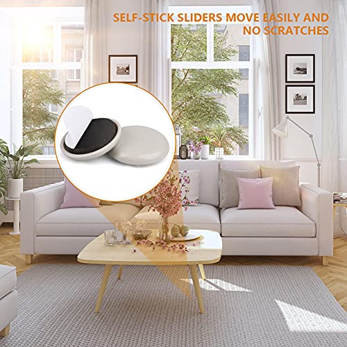 EASTWONDER 1-1/4 Inch 24 PCS Furniture Sliders for Carpet & Hardwood Floors - Easy Moving & Floor Protection