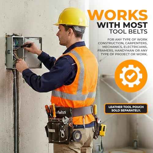 LAUTUS 2" Leather Tool Belt ? Heavy Duty Genuine Top-Grain Leather Work Belt with Double Prong Buckle, Adjustable 30"-46" Waist, Carpenter & Electrician Construction Belt