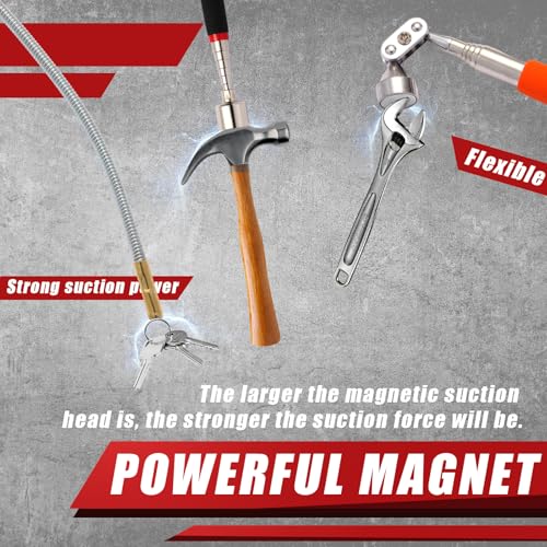 3 Pcs Magnetic Pickup Tool Set - High Quility Telescoping, New Upgrated Extendable Rotating Head, and Flexible Long Magnetic Pickup Tools for Automotive Repair, Home Use, Narrow Space