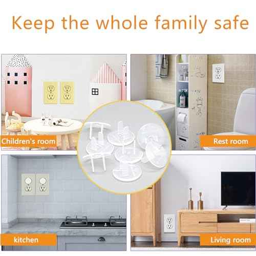 50 Pack Outlet Covers Baby Proofing Clear Outlet Covers Baby Safety Outlet Plug Covers Safe & Secure Electric Plug Protectors Sturdy Childproof Socket Covers for Home & Office