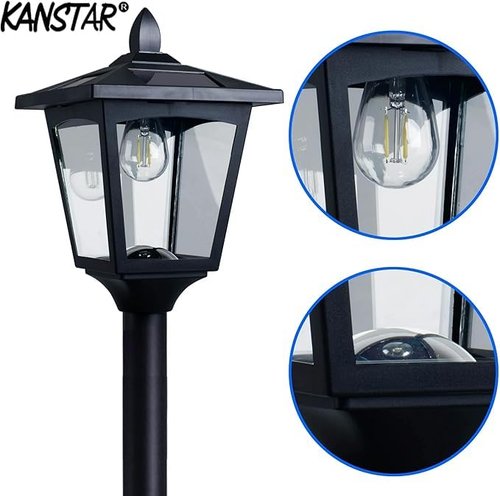 67" Solar Lamp Post Lights Outdoor, Waterproof LED Yard Lights with Auto On/Off, Dusk to Dawn Sensor, Adjustable Height, for Lawn, Walkway, Driveway, Garden, Patio Decoration