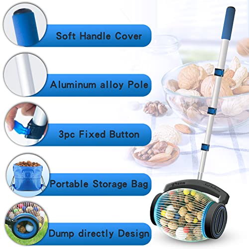 Zozen Nut Gatherer Acorn Picker Upper Side Dump 1 Gallon Medium-Objects 3/8''