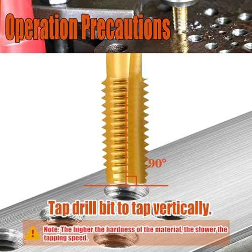 SMXJTOP 2Pcs M6 X 1.0 Metric Thread Tap,M6 X 1.0mm M2 HSS Right Hand Thread Milling Tap