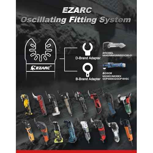 EZARC Diamond Oscillating Blade, Flush Cutting Oscillating Multi Tool Saw Blades for Grout Removal, Cleaning Mortar, 10-Pack