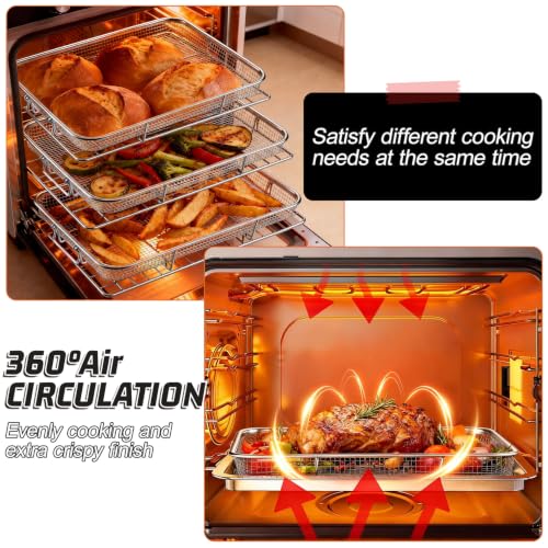 P&P CHEF 11.8 In Air Fryer Basket Set (3 Pieces) for Oven & Air Fryer, 11.8 x 9 x 2 Inches