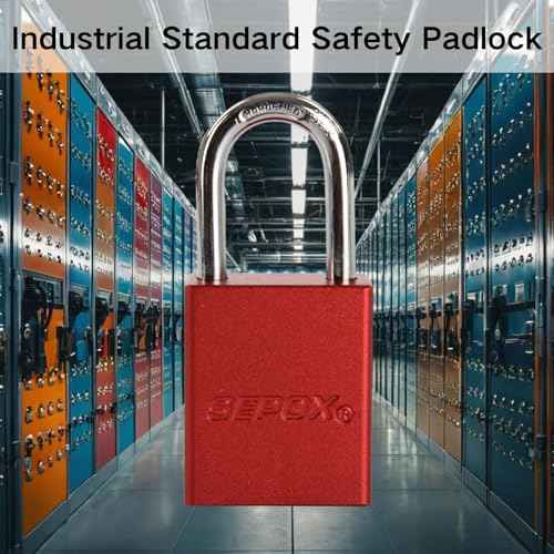 SEPOX¢ç Ultra-Durable Anti-Rust Outdoor Padlock - Red Aluminum 38mm 1-1/2" with Long Shackle & 3 Big Keys Ideal for Gate, Storage, Locker, Fence & Lock-Out, High Security