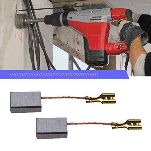 Create idea 2 Pairs Carbon Brushes 15x10x5mm Compatible with Milwaukee Drill SB2E85 DME1300 Grinder AG1200 AG1200-125 Hammer BH2600R BH2600RX2 Polisher Wall Chaser MFE1305 MFE1500/0, 1200W