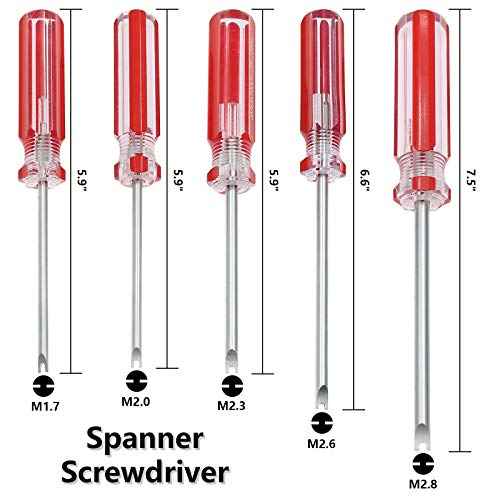 5 Size Spanner Screwdriver Set Magnetic Spanner Head Screwdriver M1.7, M2.0, M2.3, M2.6, M2.8