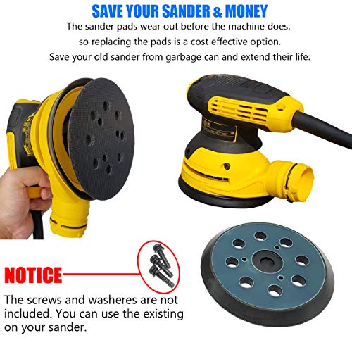 5" Sander Backing Pad for DeWalt 151281-08, DW4388 - Fit DeWalt DW420/K, DW421/K, DW422/K, DW423/K, DW426/K, D26450, D26451/K, D26453/K, D26456 Random Orbital Sanders