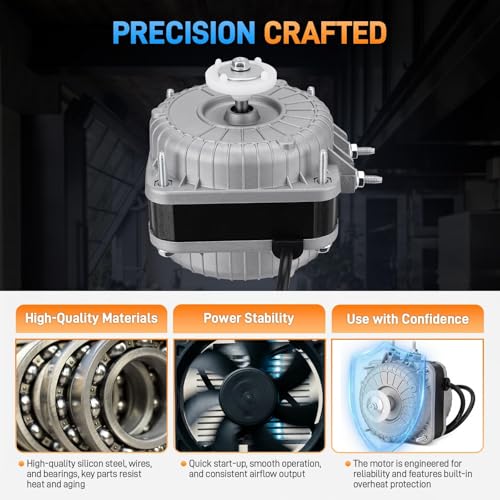 120V AC Fan Motor 10/55W 1550 RPM Shaded Pole Condenser Fan for Cooling Equipment