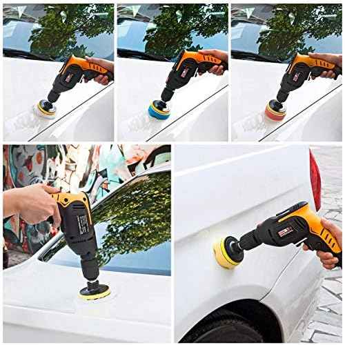 3 Inch Buffing and Polishing Pads Kit 11PCS Buffing Pads with Drill Adapter Foam Polisher Pad for Car Waxing